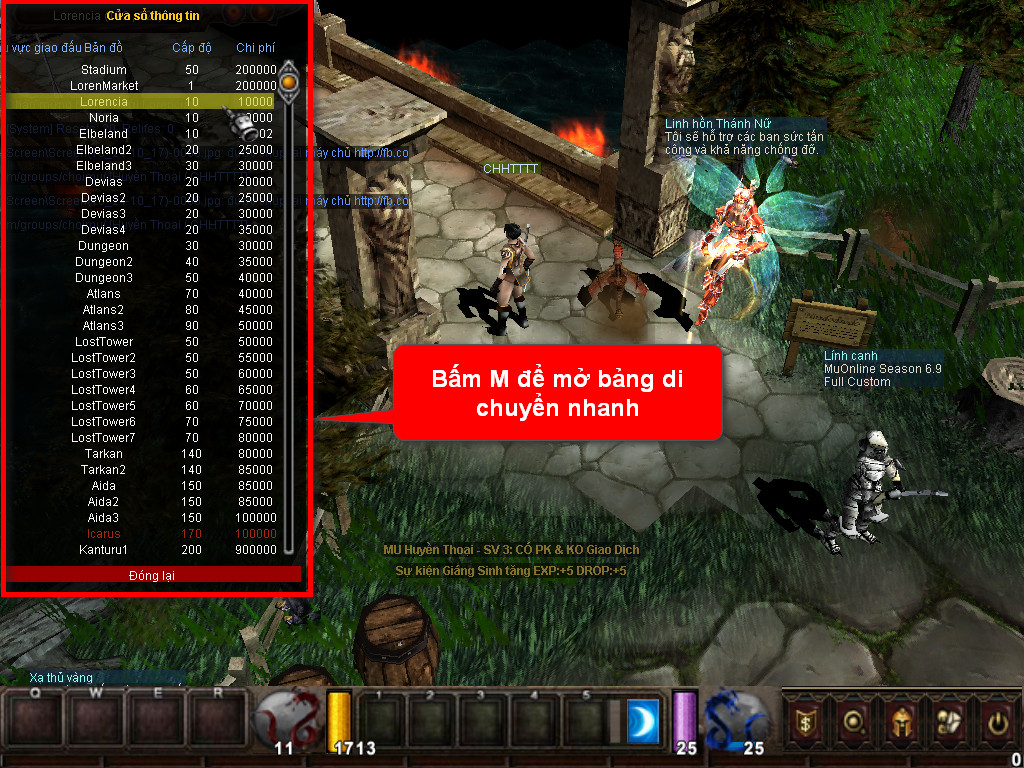 Chức năng chính của Game MU Bá Long Chức năng chính của Game MU Bá Long