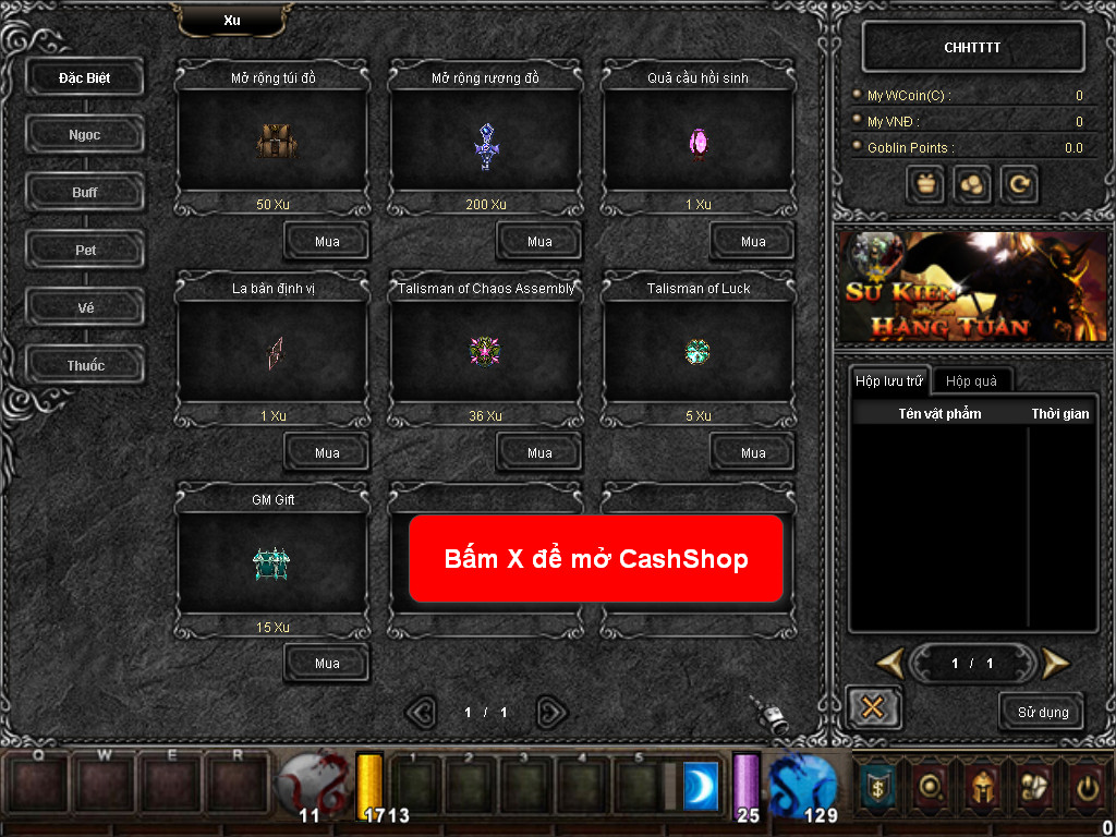 Chức năng chính của Game MU Bá Long Chức năng chính của Game MU Bá Long
